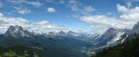 foto  panoramica, le Dolomiti dal Monte Rite